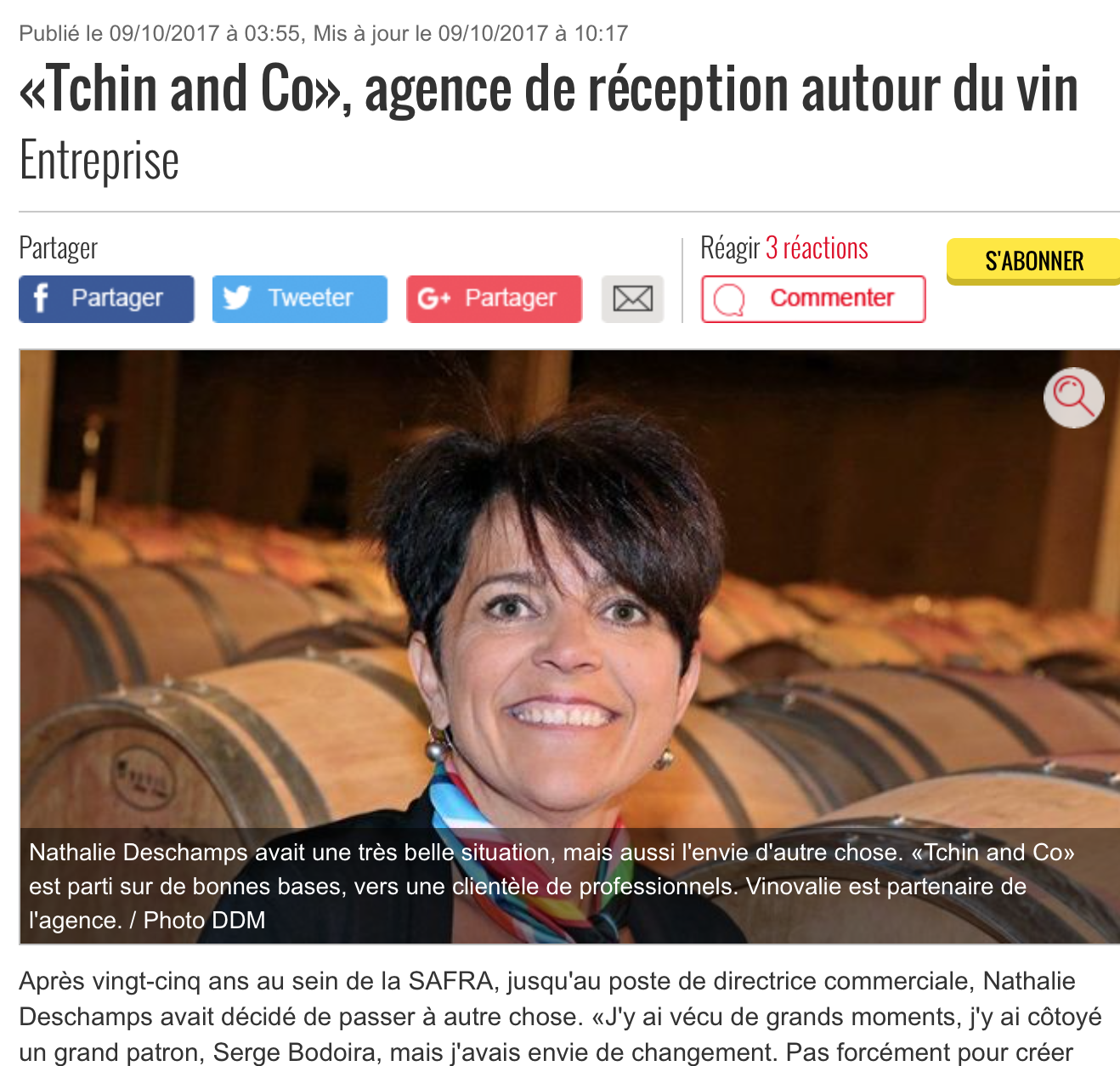 TCHIN&Co dans La Dépêche !